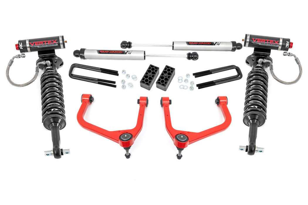 Rough Country 3.5 Inch Lift Kit, Vertex/V2, Red, Chevy Silverado 1500 2WD/4WD (2019-2024 & Classic)