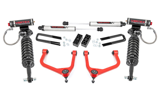 Rough Country 3.5 Inch Lift Kit, Vertex/V2, Red, Chevy Silverado 1500 2WD/4WD (2019-2024 & Classic)