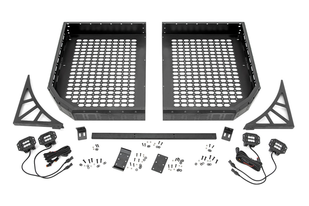 Rough Country Cargo Rack - Dual 2" Black LED Pairs - Flush Mount | Polaris Ranger XP 1000
