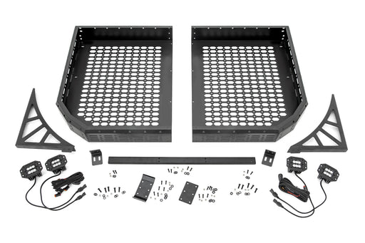 Rough Country Cargo Rack, Dual 2" Black LED Pairs, Flush Mount, Polaris Ranger XP 1000