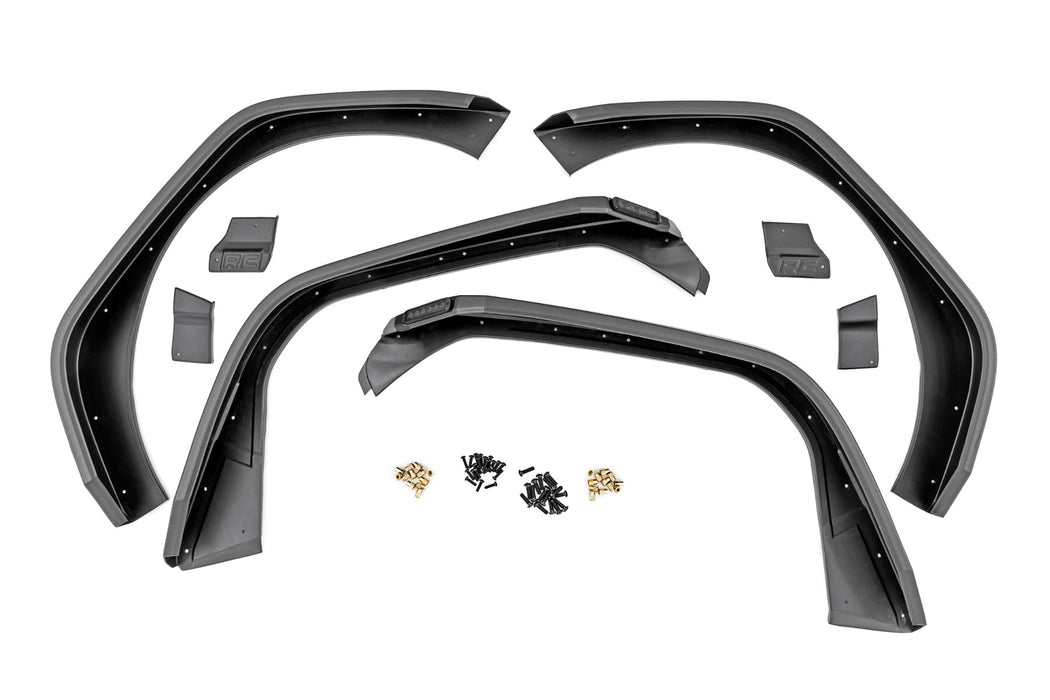 Rough Country High Clearance LED Flat Fender Flare Kit - UV Treated | Jeep Wrangler JL (18-24)