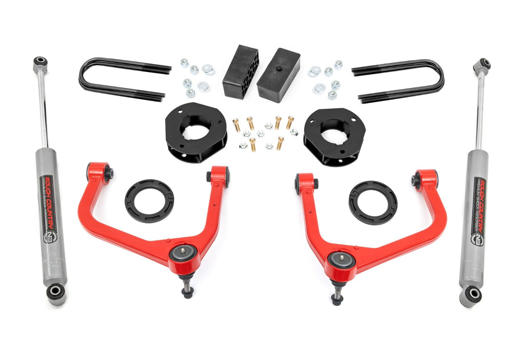 Rough Country 3.5 Inch Lift Kit - Mono Leaf Rear | GMC Sierra 1500 2WD/4WD (2025) | P/N 28830RED_A
