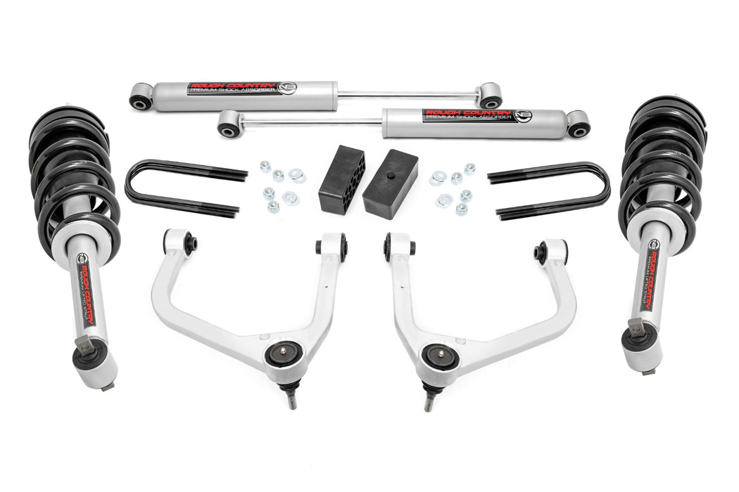 Rough Country 3.5 Inch Lift Kit - Mono Leaf Rear - N3 Struts | GMC Sierra 1500 2WD/4WD (2019-2025 &amp; Classic)