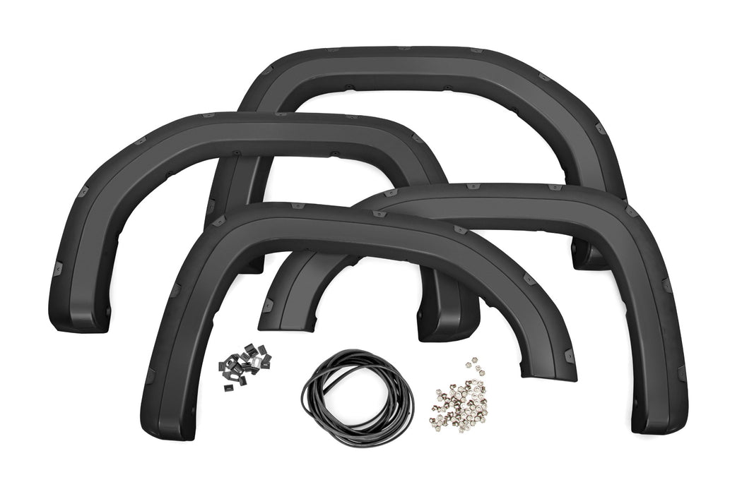Rough Country Pocket Fender Flares - GCI Carbon Black | GMC Sierra 1500 2WD/4WD (2019-2025 &amp; Classic)