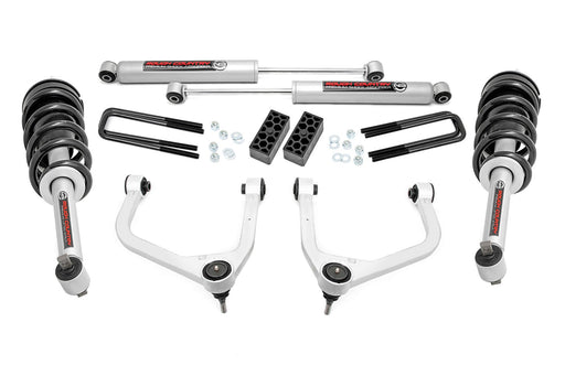 Rough Country 3.5 Inch Lift Kit, N3 Struts, Chevy Silverado 1500 2WD/4WD (2019-2024 & Classic)