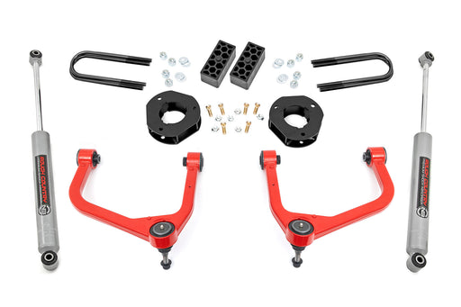 Rough Country 3.5 Inch Lift Kit, Rear Mono Leaf, Red, Chevy Silverado 1500 2WD/4WD (2022-2024)