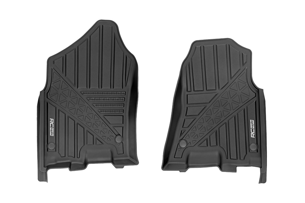 Rough Country Flex-Fit Floor Mats, Front, Crew, Ram 1500 (2019-2024)/1500 TRX (2021-2024)