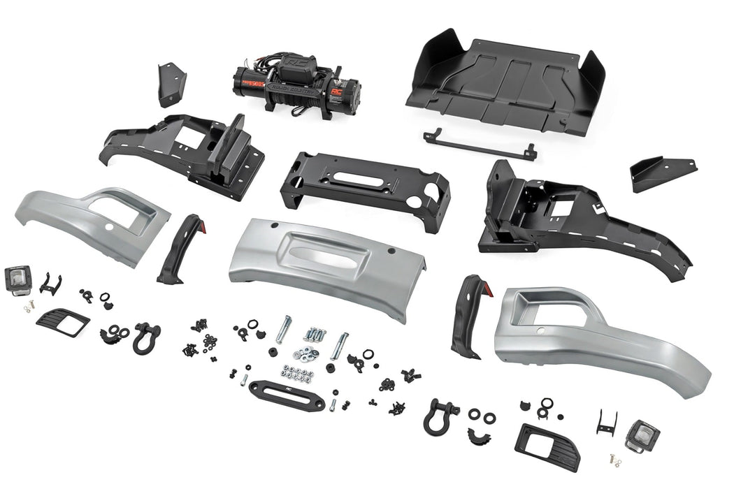 Rough Country Front FXS Bumper, 12000S, GAN Silver Ice Metallic, Chevy Silverado 1500 (2023-2026), view 5