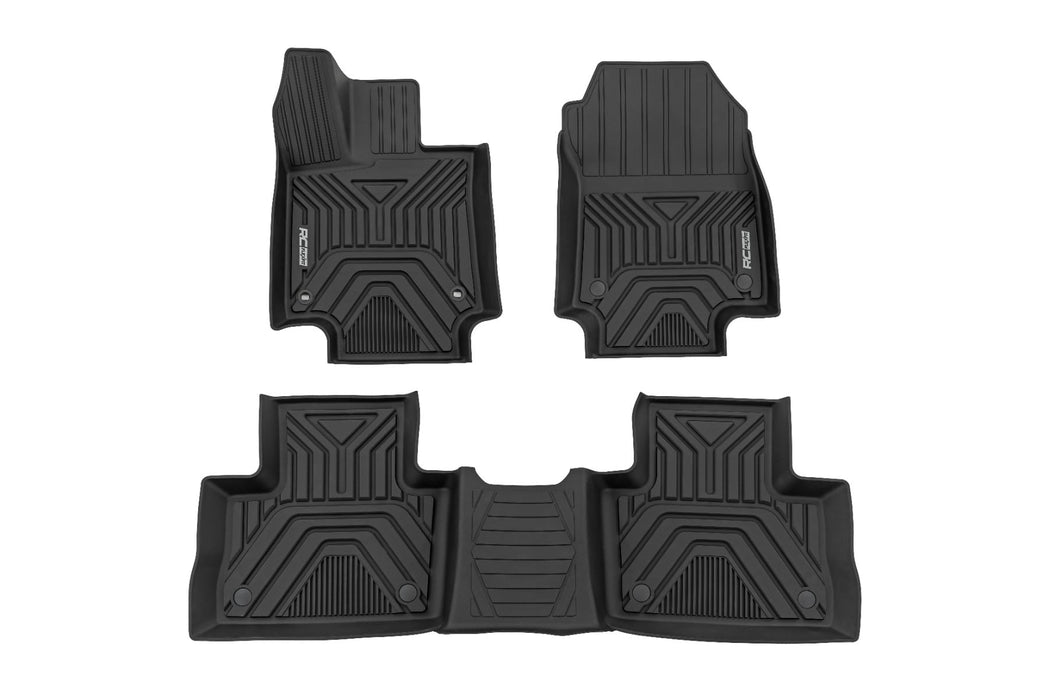 Rough Country Flex-Fit Floor Mats - Front &amp; Rear | Toyota RAV4 2WD/4WD (2019-2025)