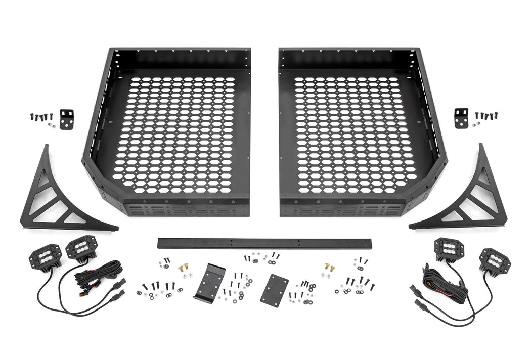 Rough Country Cargo Rack - Dual 2" Black LED Pairs - Flush Mount - CFMOTO U10 1000 PRO