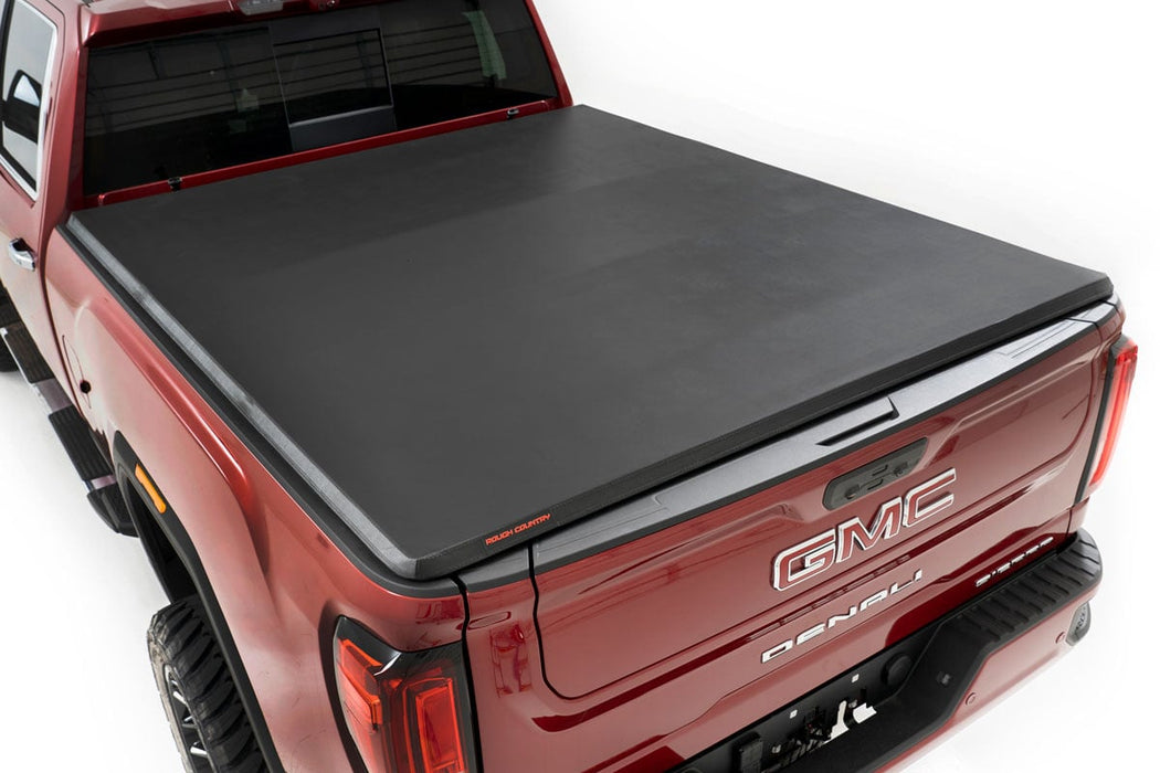 Rough Country Soft Tri-Fold Bed Cover - 6'9" Bed | Chevy/GMC 2500HD/3500HD (20-25)