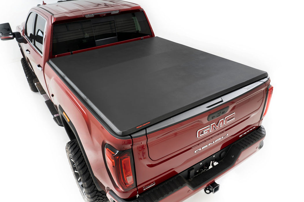 Rough Country Soft Tri-Fold Bed Cover - 6'9" Bed | Chevy/GMC 2500HD/3500HD (20-25)