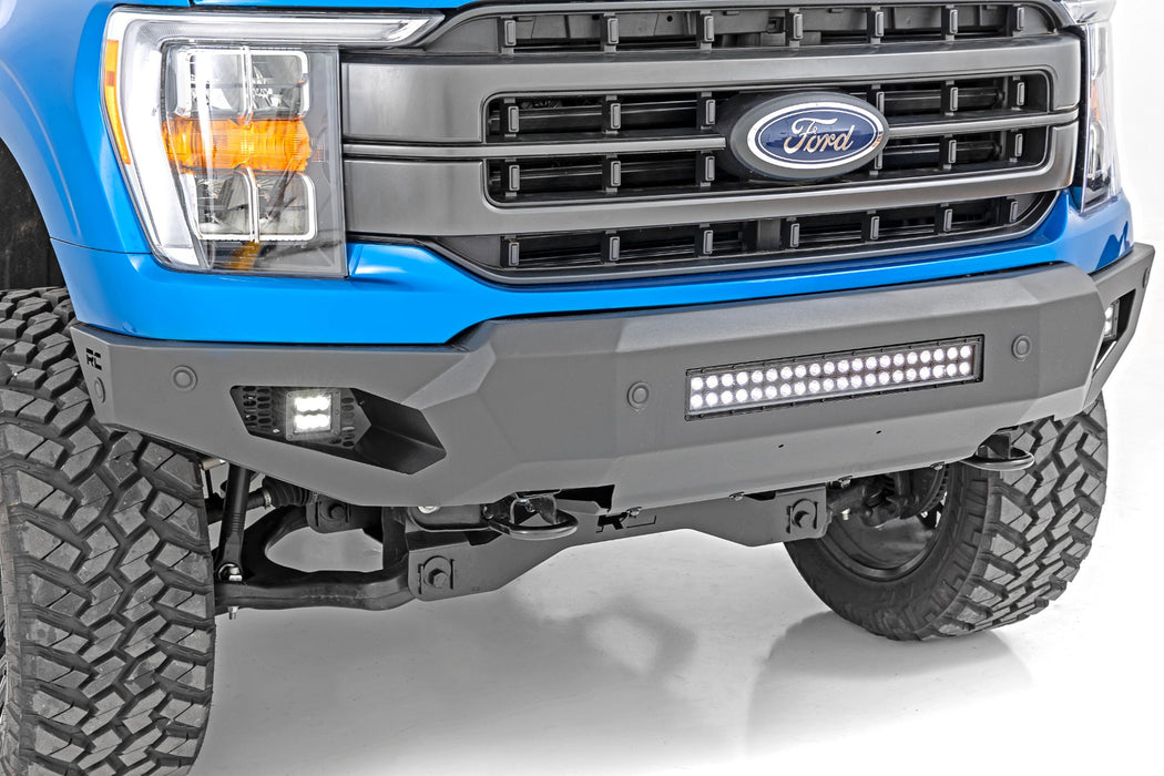 Rough Country High Clearance Front Bumper, LED Lights & Skid Plate, Ford F-150 (2021-2024)