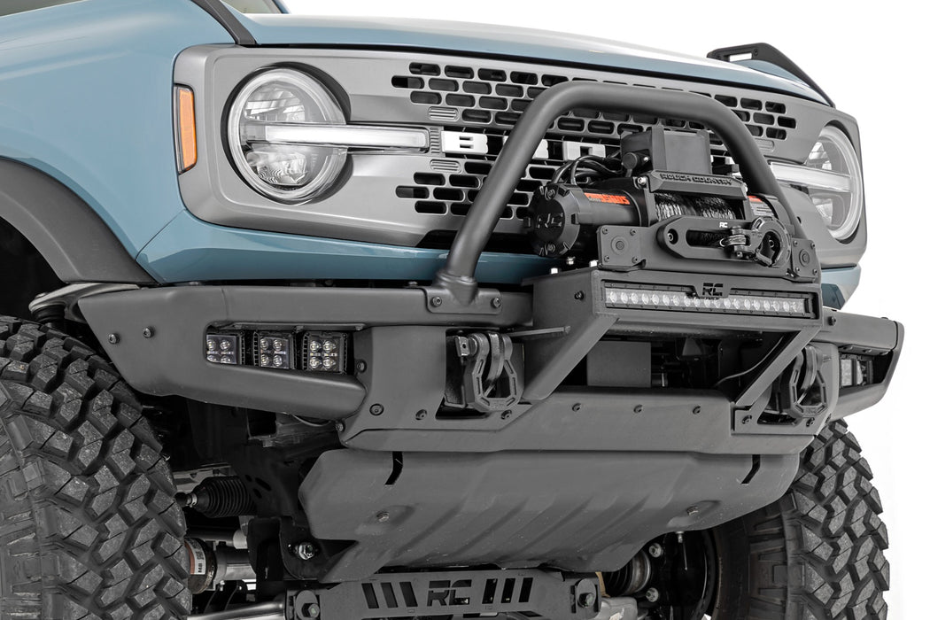 Rough Country High Winch Mount - All Models - 12000S - 20 Inch Black Single Row LED | Ford Bronco (21-25)