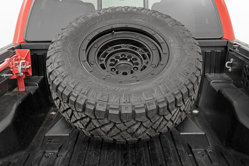 Rough Country Bed Mount Spare Tire Carrier, Universal (5x5.5 6x5.5 6x135 & 5x5.0 Bolt Patterns), Toyota Tacoma (2016-2023)