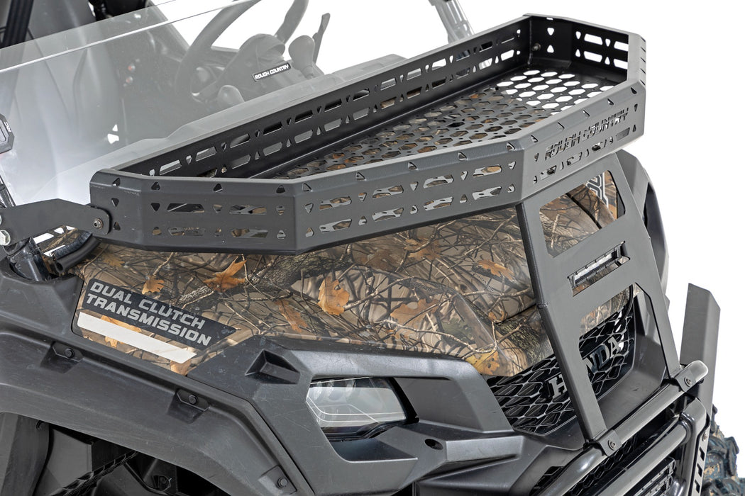 Rough Country Front Cargo Rack, Black Series LED, 6 inch Light, Slime Line, Honda Pioneer 1000/Pioneer 1000-5