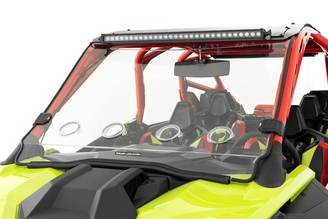Rough Country Vented Full Windshield - Scratch Resistant | Polaris RZR Turbo R