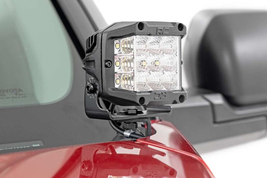 Rough Country LED Light Kit - Ditch Mount - 2" Black Pair - Flood | Toyota Tundra (22-25)
