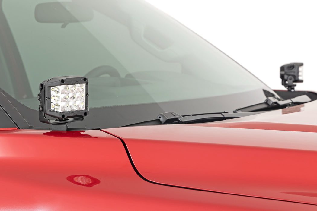 Rough Country LED Light Kit, Ditch Mount, 2" Black Pair, Flood, Toyota Tundra (2022-2025), view 6