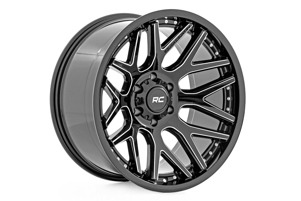 Rough Country 95 Series Wheel/Machined One-Piece/Gloss Black/20x10/6x5.5/-25mm