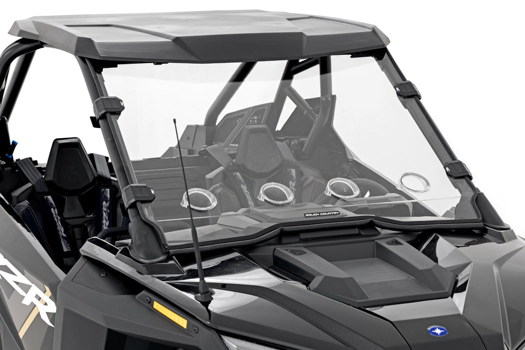 Rough Country Vented Full Windshield - Scratch Resistant | Polaris RZR Turbo R