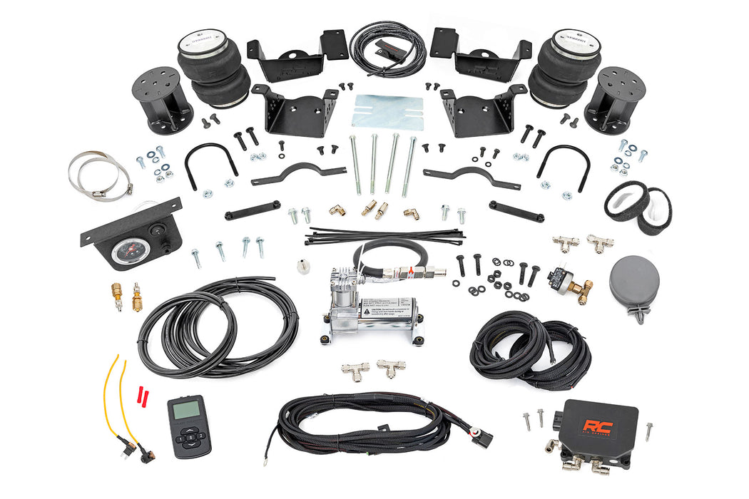 Rough Country Air Spring Kit w/compressor - Wireless Controller - 3-5 Inch Lift Kit | Chevy/GMC 2500HD/3500HD (20-