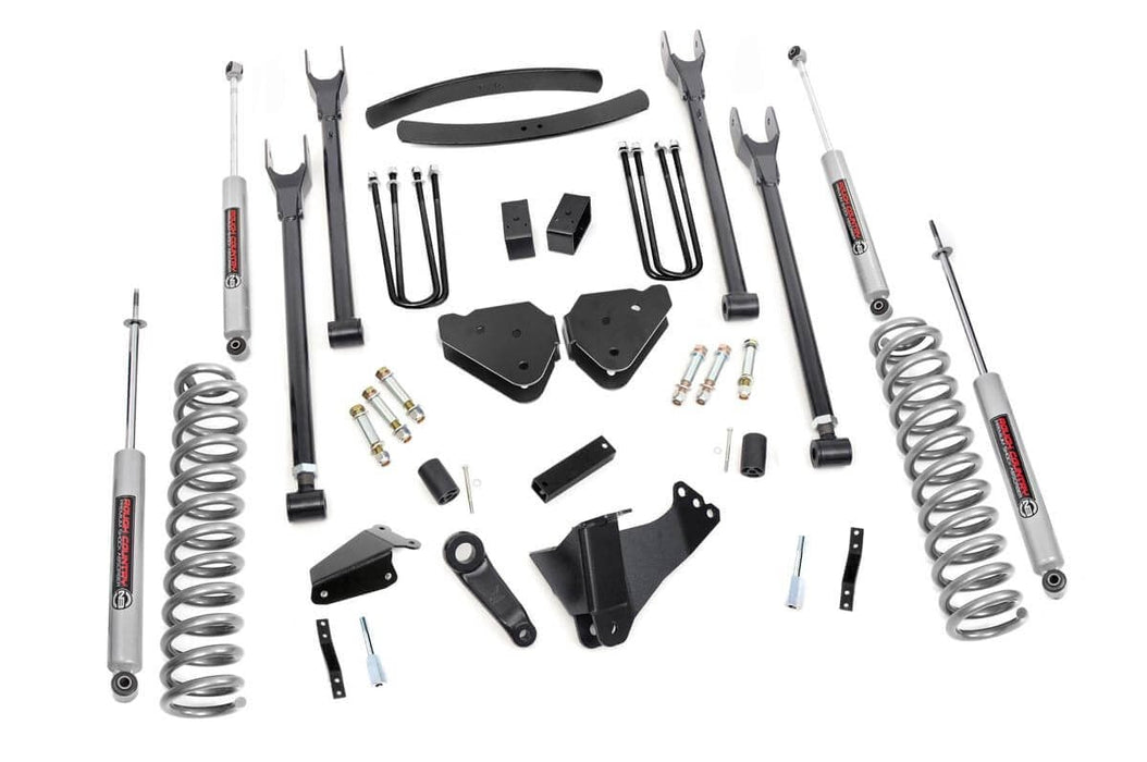 Rough Country 6 Inch Lift Kit - Gas - 4-Link - No OVLDS | Ford F-250/F-350 Super Duty (05-07)