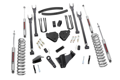 Rough Country 6 Inch Lift Kit, Diesel, 4 Link, No OVLDS, Ford F-250/F-350 Super Duty (2005-2007)