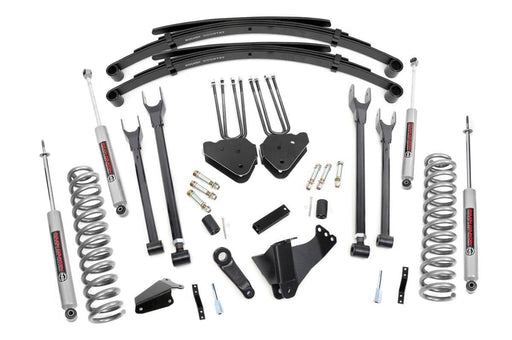 Rough Country 6 Inch Lift Kit, Gas, 4 Link, RR Spring, Ford F-250/F-350 Super Duty (2005-2007)