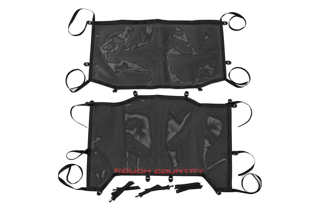 Rough Country Mesh Bikini Top Plus - Black | Jeep Wrangler JL (21-23)/Wrangler Unlimited (18-23)