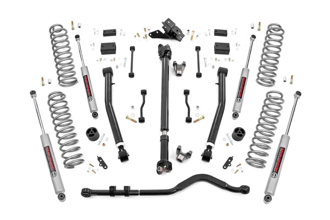 Rough Country 3.5 Inch Lift Kit - Adj Lower - FR D/S | Jeep Wrangler Unlimited 4WD (18-23)