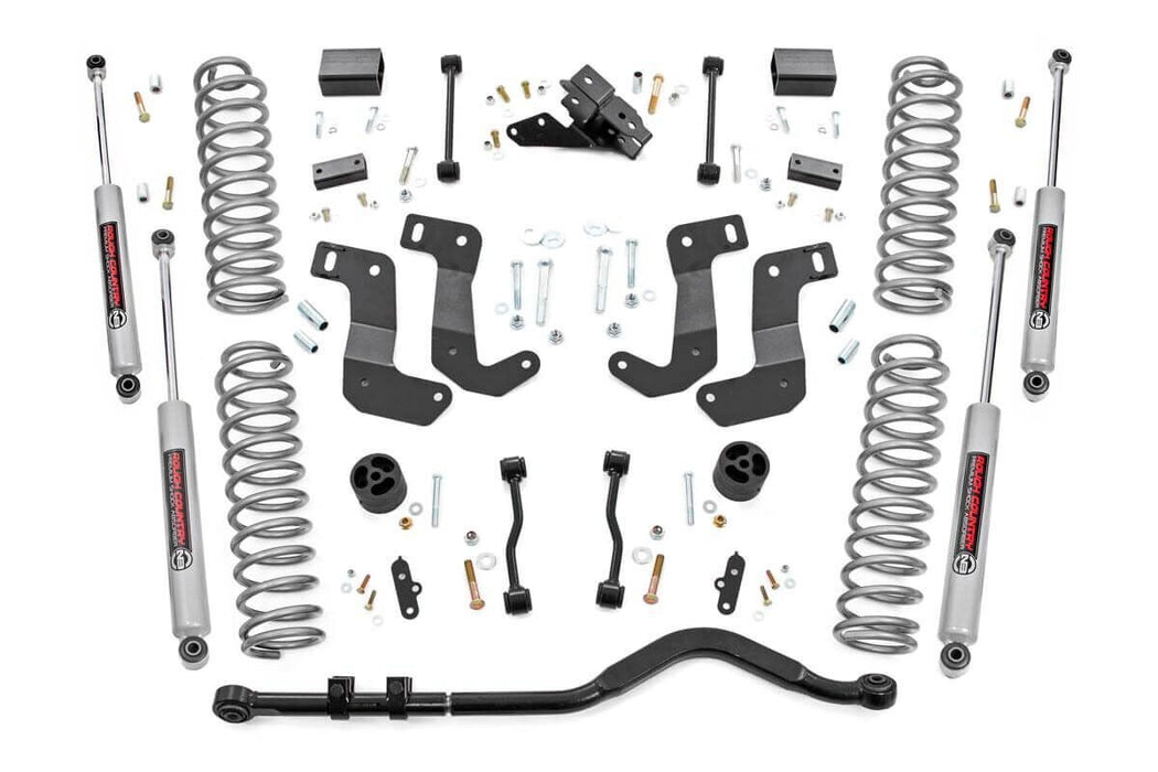 Rough Country 3.5 Inch Lift Kit, C/A Drop, 4-Door, Jeep Wrangler Unlimited 4WD (2018-2023)