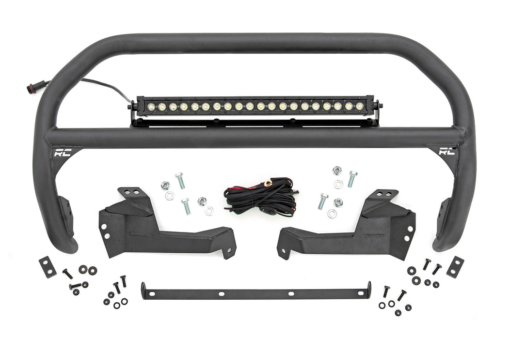 Rough Country Nudge Bar - 20 Inch BLK DRL Single Row LED | Ford Bronco Sport 4WD (21-25)