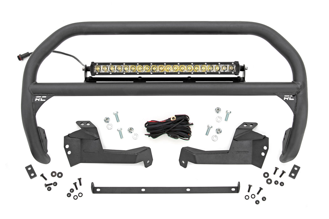 Rough Country Nudge Bar - 20 Inch Chrome Single Row LED | Ford Bronco Sport 4WD (2021-2025)