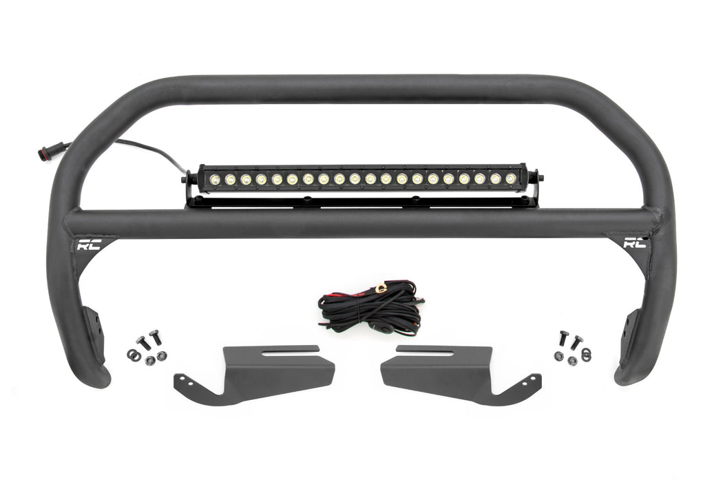 Rough Country Nudge Bar - 20 Inch Black Single Row LED - OE Modular Steel | - Ford Bronco (21-25)