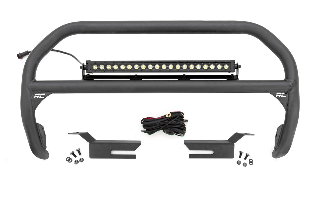 Rough Country Nudge Bar, 20 Inch BLK DRL Single Row LED, Ford Bronco 4WD (2021-2025)