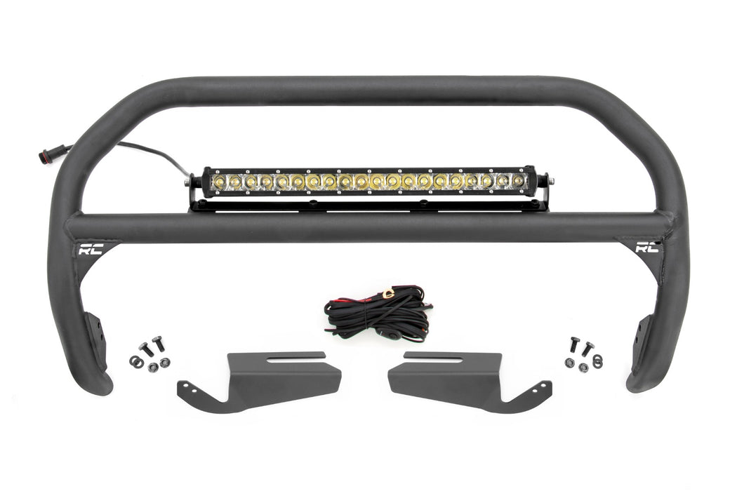 Rough Country Nudge Bar - 20 Inch Chrome Single Row LED - OE Modular Steel | Ford Bronco (21-25)