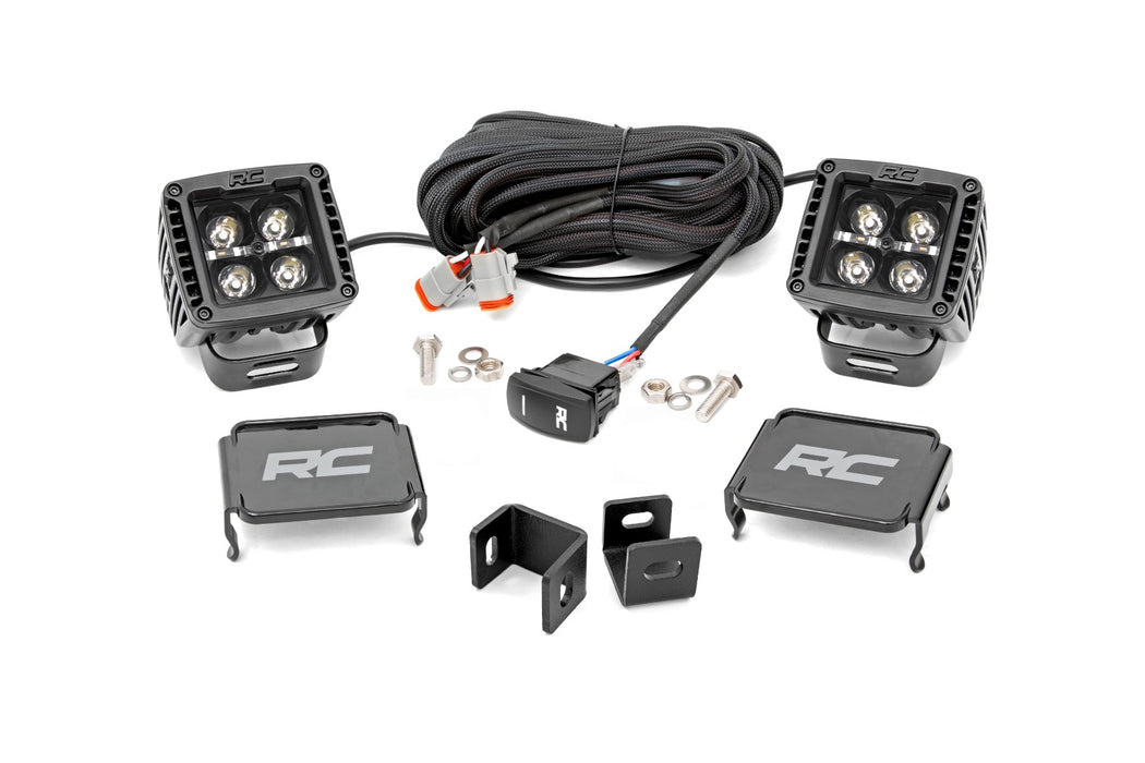LED Light Kit - Ditch Mount - 2 inch Black Pair - White DRL - Toyota Tundra (22-24)