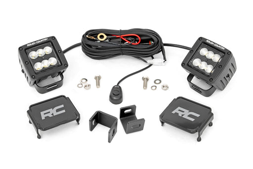 Rough Country LED Light Kit, Ditch Mount, 2" Black Pair, Flood, Toyota Tundra (2022-2025)