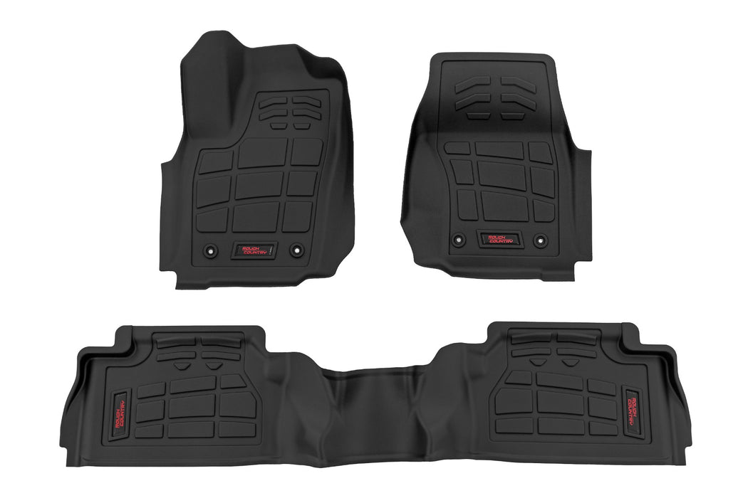 Rough Country Sure-Fit Floor Mats, Front & Rear, TRD PRO, Double Cab, Toyota Tacoma (2024-2025)