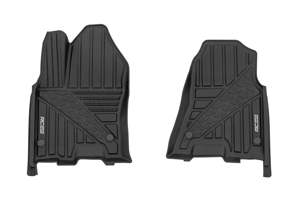 Rough Country Flex-Fit Floor Mats - Front - Crew | Ram 1500 2WD/4WD (2025)