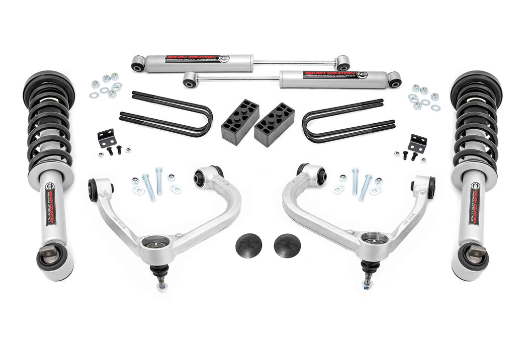 Rough Country 3 Inch Lift Kit, Forged UCA, N3 Struts, Ford F-150 4WD (2021-2024)