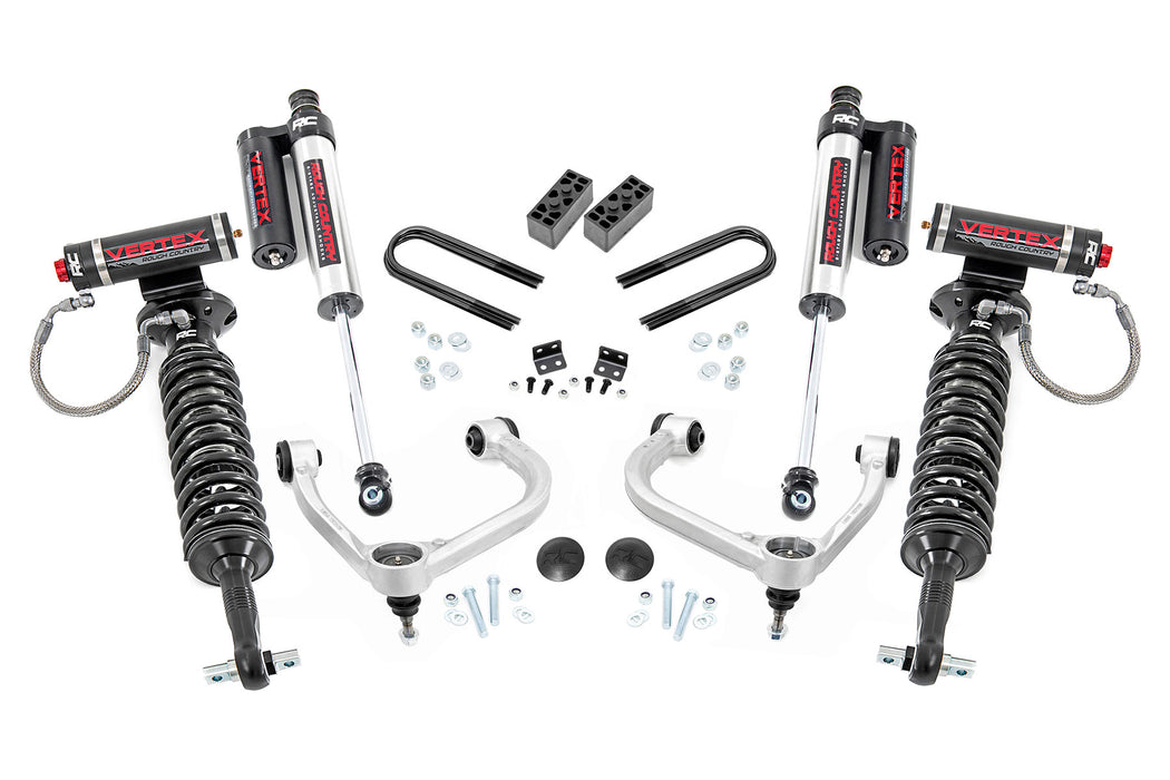Rough Country 3 Inch Lift Kit, Fabbed UCA, Vertex, Ford F-150 4WD (2021-2024)