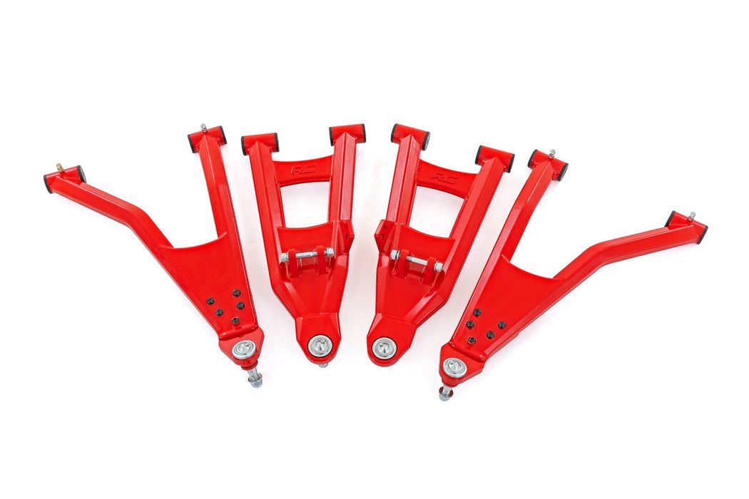 Rough Country Red Aluminum Control Arms - 2" Forward Offset | Polaris Ranger XP 1000