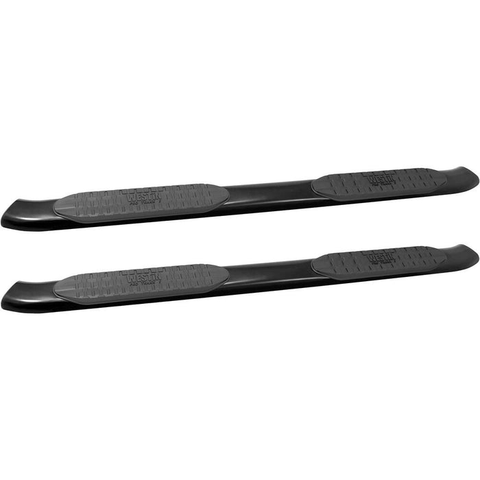Westin PRO TRAXX 5 Oval Nerf Step Bars | Rocker Panel Mounting | Black Powdercoat Mild Steel | P/N 21-53715