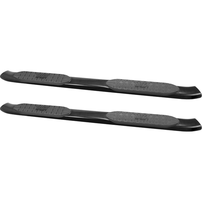 Westin PRO TRAXX 5 Oval Nerf Step Bars | Rocker Panel Mounting | Black Powdercoat Mild Steel | P/N 21-53715, view 2