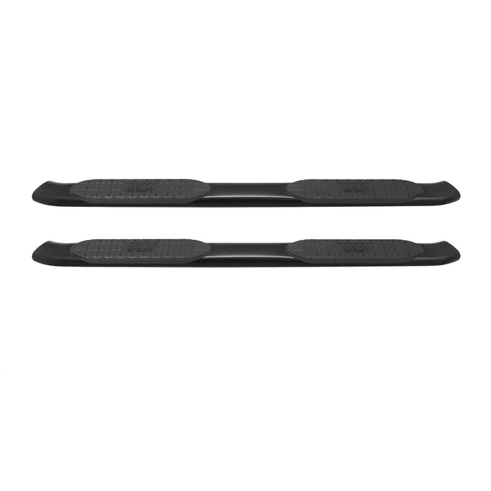 Westin PRO TRAXX 5 Oval Nerf Step Bars | Rocker Panel Mounting | Black Powdercoat Mild Steel | P/N 21-53715, view 3