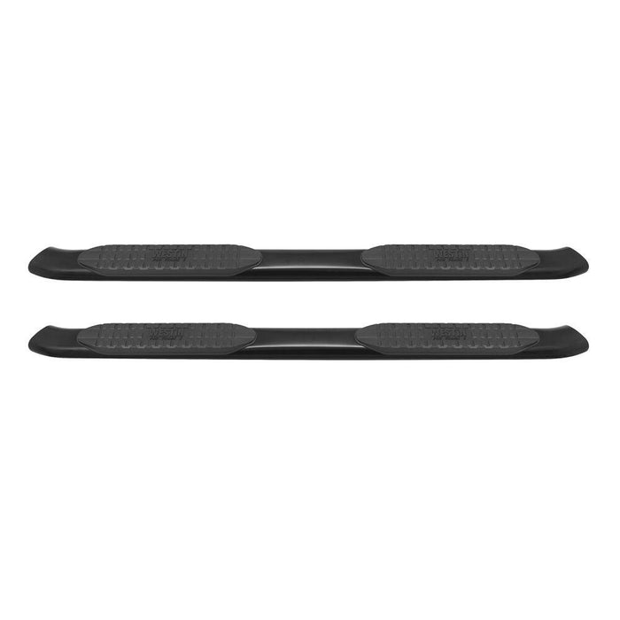 Westin PRO TRAXX 5 Oval Nerf Step Bars | Rocker Panel Mounting | Black Powdercoat Mild Steel | P/N 21-53725, view 2