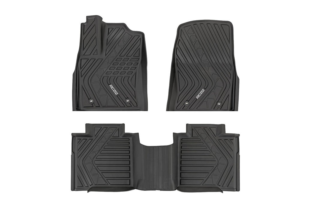 Rough Country Flex-Fit Floor Mats - FR &amp; RR - CrewMax | Toyota Tundra 2WD/4WD (2022-2025)