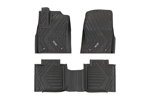 Rough Country Flex-Fit Floor Mats, FR & RR, CrewMax, Toyota Tundra 2WD/4WD (2022-2025)